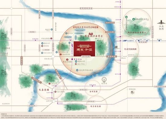 图为重庆建发和玺区位示意图。建发 供图 图为重庆建发和玺区位示意图。建发 供图