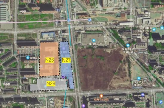 图为各地块平面位置:住宅地块N28,综合商业地块N26、N27。 奥雅纳供图 图为各地块平面位置:住宅地块N28,综合商业地块N26、N27。 奥雅纳供图