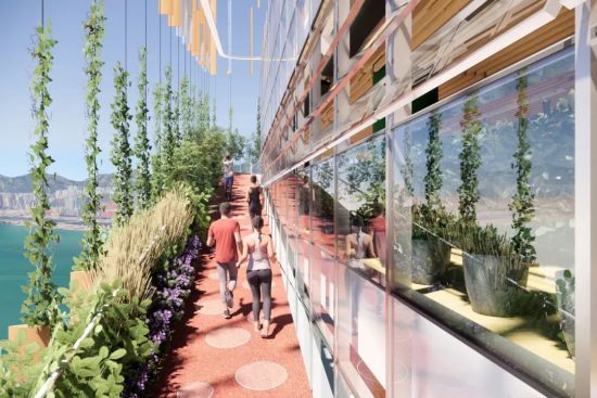 图为Taikoo Green Ribbon空中花园。 奥雅纳供图 图为Taikoo Green Ribbon空中花园。 奥雅纳供图