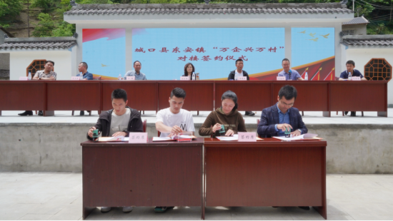 图为城口县东安镇“万企兴万村”村企对接签约仪式现场。 东安镇供图 图为城口县东安镇“万企兴万村”村企对接签约仪式现场。 东安镇供图