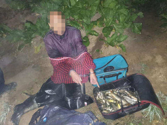 图为犯罪嫌疑人指认非法捕捞渔获物。 钟华 摄 图为犯罪嫌疑人指认非法捕捞渔获物。 钟华 摄