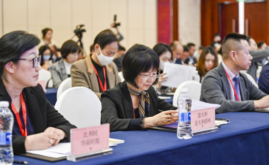 图为参加活动的海外华文媒体代表。 齐岚森 摄 图为参加活动的海外华文媒体代表。 齐岚森 摄