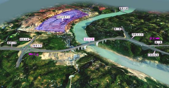 图为宝山大桥区位图。 重庆市市政院公司供图 图为宝山大桥区位图。 重庆市市政院公司供图