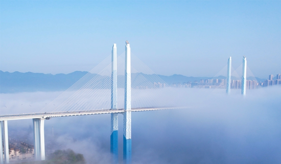 图为蔡家嘉陵江大桥。重庆市市政院公司供图 图为蔡家嘉陵江大桥。重庆市市政院公司供图