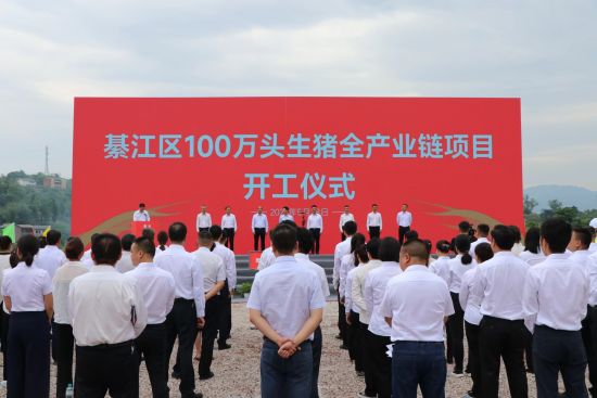 图为重庆市綦江区100万头生猪全产业链项目开工现场。周毅摄 图为重庆市綦江区100万头生猪全产业链项目开工现场。周毅摄