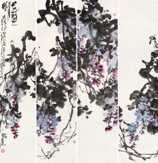 图为邓建强创作的作品《花开三月》。王琦美术博物馆供图 图为邓建强创作的作品《花开三月》。王琦美术博物馆供图