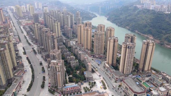 图为丰都县龙河新城航拍图。 丰都县委宣传部供图 图为丰都县龙河新城航拍图。 丰都县委宣传部供图