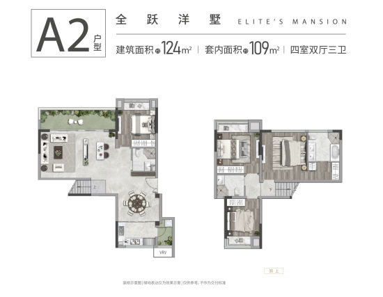 图为建面124㎡全跃洋墅户型图。金辉 供图 图为建面124㎡全跃洋墅户型图。金辉 供图