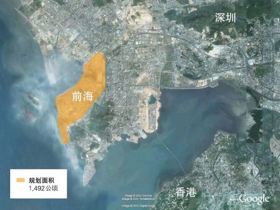 前海开发区位图; © Google Earth DigitalGlobe 前海开发区位图; © Google Earth DigitalGlobe
