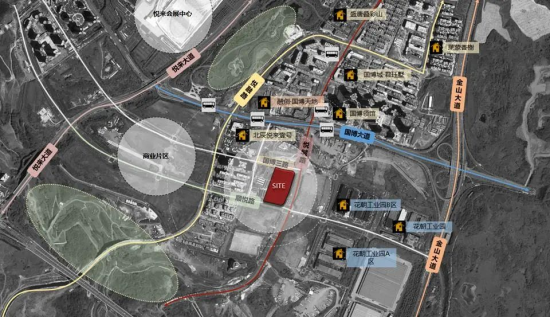 悦来二小区位示意图 悦来投资集团供图 悦来二小区位示意图 悦来投资集团供图