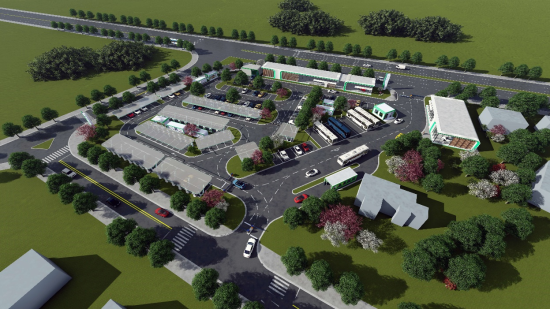 重庆市智能网联新能源汽车基础设施刘家坪轨道站生态停车场项目效果图。地产集团供图 重庆市智能网联新能源汽车基础设施刘家坪轨道站生态停车场项目效果图。地产集团供图