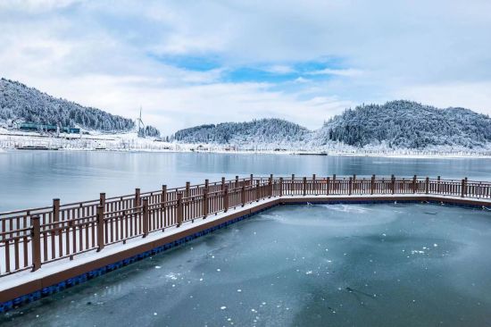 南天湖雪景图片