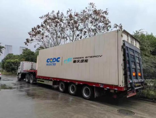 图为大型集装箱式移动充电车应急充电系统保障高速路节假日新能源车辆充电。绿色能源公司 图为大型集装箱式移动充电车应急充电系统保障高速路节假日新能源车辆充电。绿色能源公司