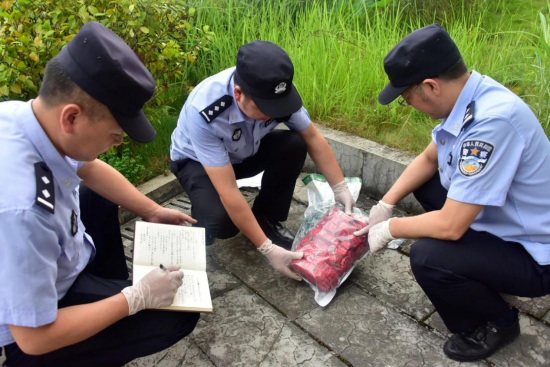 图为民警查获假劣中药丸剂,郭艺 摄 图为民警查获假劣中药丸剂,郭艺 摄