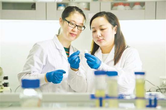 市畜科院科技人员在实验室研究蚕丝力学性能。(受访单位供图) 市畜科院科技人员在实验室研究蚕丝力学性能。(受访单位供图)