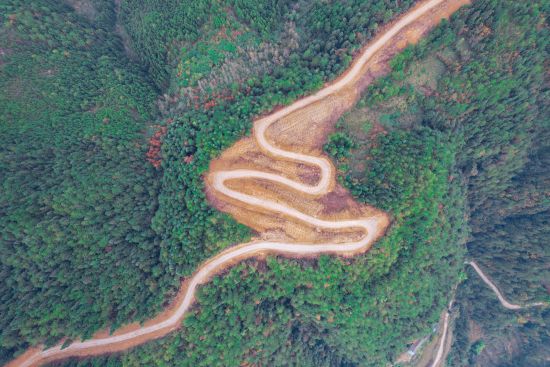 图为万州龙驹森林防火工程航拍图。中交一公局三公司 供图 图为万州龙驹森林防火工程航拍图。中交一公局三公司 供图