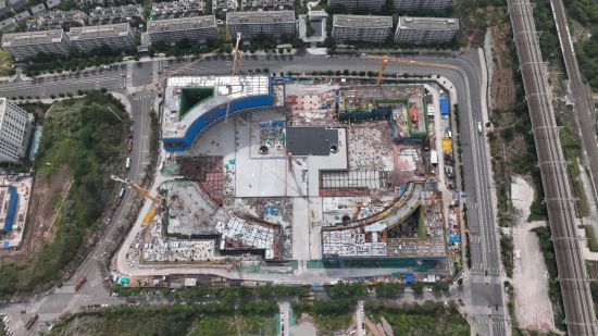 图为马上消费总部基地加快建设。 江于同 摄 图为马上消费总部基地加快建设。 江于同 摄