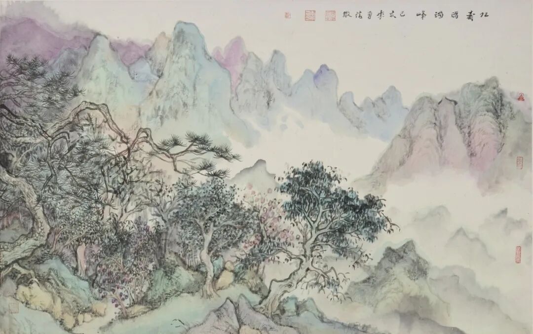 图为李勇创作的中国画作品《仁寿玛瑙峰》。王琦美术博物馆供图 图为李勇创作的中国画作品《仁寿玛瑙峰》。王琦美术博物馆供图