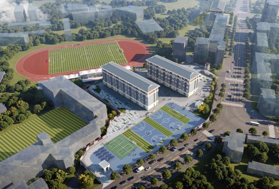图为南川中学高中部新建项目鸟瞰效果图。重庆市南川中学校 供图 图为南川中学高中部新建项目鸟瞰效果图。重庆市南川中学校 供图